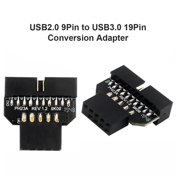 USB2.0 9-контактный К USB3.0 19-контактный Разъем для подключения к передней панели Материнская плата Адаптер Преобразования USB 3.0 19/20pin в USB 2.0 9pin