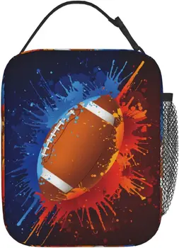 Мяч для американского футбола, переносная сумка для ланча для мальчиков и девочек, ланч-бокс, изолированный холодильник, сумка-тоут для работы, путешествий, пикника на открытом воздухе