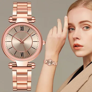 Sdotter Модные женские часы из сплава со стальным ремешком для девочек, кварцевые часы, хит продаж