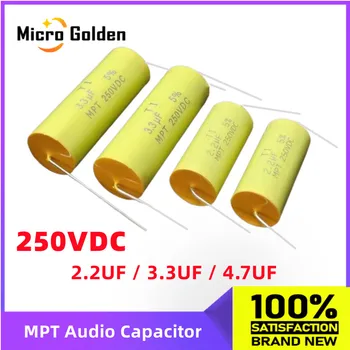(4шт) MPT Полипропиленовая металлизированная пленка HiFi Fever аудио разделительный конденсатор 250 В 2.2/3.3/4.7 Высокочастотный полярный рупорный конденсатор UF