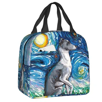 Изолированная сумка для ланча Greyhound Whippet Dog Портативный термоохладитель Ланч-бокс для кемпинга на открытом воздухе, сумки-контейнеры для пикника