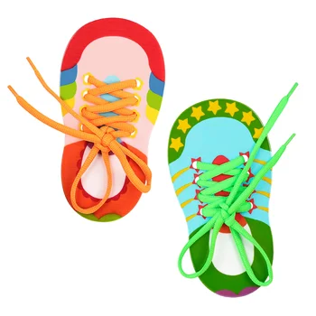 2 шт. Детские тапочки, игрушки для шнуровки с резьбой, детские развивающие шнурки, Тренировочный галстук, кроссовки, головоломка