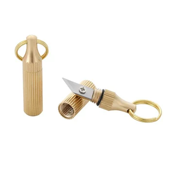 Портативная цепочка для ключей, латунный маленький разделочный нож, распаковка и инструмент для распаковки ножей