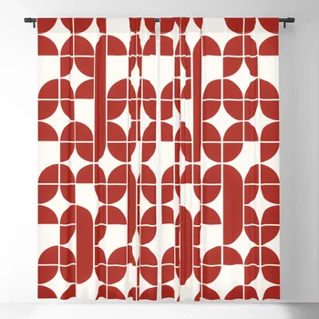 Современный геометрический узор Century, красная плотная занавеска, 3D-принт, шторы для спальни, гостиной, Оформление окон.