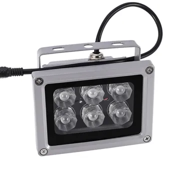 6 Светодиодных осветителей ИК инфракрасного ночного видения Вспомогательное лазерное заполняющее освещение Наружное водонепроницаемое для камеры видеонаблюдения