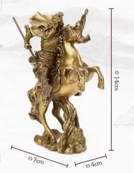 Древний китайский герой Гуань Гун Гуань Юй верхом на лошади * бронзовая статуя