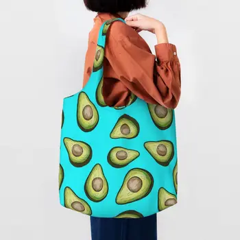 Сумки для покупок с модным рисунком авокадо, моющиеся холщовые сумки для покупок, веганские сумки для фотографий