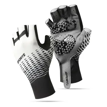 Велосипедные перчатки Мужские для летних видов спорта, Солнцезащитные, впитывающие пот Велосипедные перчатки на полпальца, мужские и женские