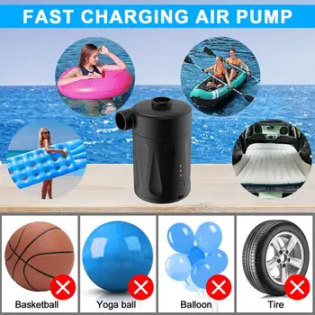 Портативный Электрический надувной воздушный насос с 4 насадками Перезаряжаемый мини-инфлятор для надувных изделий, поплавков для бассейна, Электрический воздушный насос