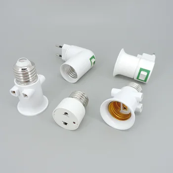 Источник питания AC от США, ЕС, Великобритании до E26 E27 Светодиодная лампа Держатель лампы Базовая Розетка Штекер Винт Адаптер Света Конвертер электрический разъем