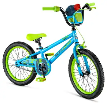 Тротуарный велосипед с 18-дюймовыми колесами, синий / зеленый