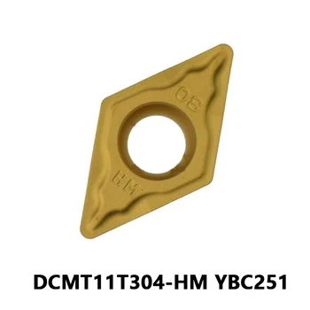Твердосплавные пластины DCMT11T304 DCMT11T304-HM YBC251 для обработки стали Режущим инструментом со Средним и легким прерыванием DCMT 11T304