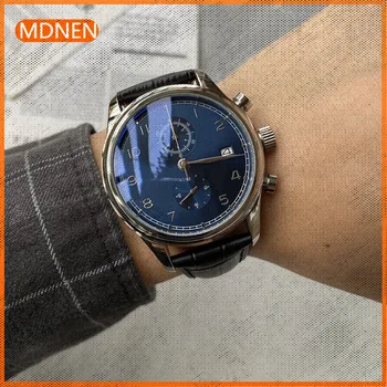 Мужские часы MDNEN 904l, кварцевые часы из нержавеющей стали 42 мм-IC