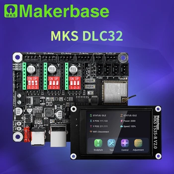 Makerbase MKS DLC32 Автономный контроллер 32-битный ESP32 WIFI GRBL TFT Сенсорный экран для настольного лазерного гравировального станка