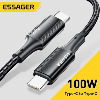 Essager USB Type C К USB C Кабелю 100 Вт/5A PD Быстрая Зарядка Зарядное Устройство Провод Шнур Для Huawei Macbook Xiaomi Samsung USB Type-C Кабель