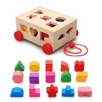 Игрушка-сортировщик форм, игрушки Монтессори для сортировки форм, многофункциональные игрушки-сортировщики с 15 фигурными блоками, Развивающая игрушка для