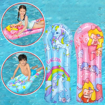 Детский надувной плавающий ряд с рисунком Единорога и фламинго, водные игрушки для игр у бассейна, летняя доска для серфинга