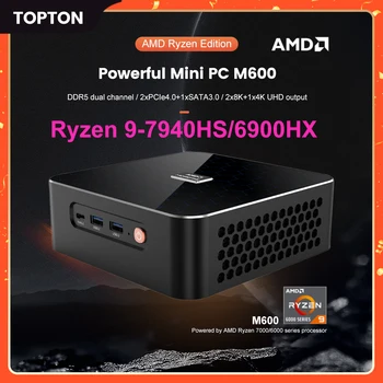 Более точный AMD Mini PC Gamer M600 Ryzen 9 7940HS 6900HX Мини-компьютерный хост 2xDDR5 2xPCIe4.0 2x2.5G LAN Windows 11 HTPC WiFi6 BT5.2