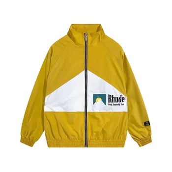 2023 Новые весенние куртки для мужчин, винтажная бейсбольная куртка Hign Street, повседневные пальто с принтом логотипа в стиле пэчворк в стиле ретро на молнии