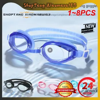 1-8 шт. Очки для плавания При близорукости, Профессиональные очки для плавания с защитой от запотевания, УФ-излучения, Мужские Женские очки для плавания с силиконовыми диоптриями