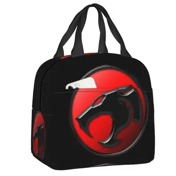 Логотип Thundercats, эмблема, изолированные сумки для ланча для женщин, Термосумка для еды с мультяшным аниме, ланч-бокс для кемпинга на открытом воздухе, путешествия