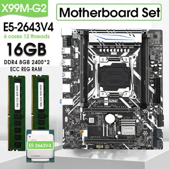 SZMZ X99 Комплект материнской платы Xeon E5 2643 V4 LGA2011-3 Процессор 16 ГБ 2400 МГц (2 * 8G) Оперативная память ddr4 RECC Память Nvme Комбинация
