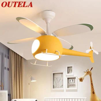 OUTELA Детский потолочный вентилятор Nordic Fan Light, Персонализированный Креативный СВЕТОДИОДНЫЙ Ресторан, Спальня, Кабинет С легким потолочным вентилятором