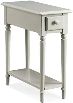 Домашний прибрежный узкий приставной столик с выдвижным ящиком и полкой для дисплея, темно-синий