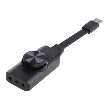 Внешняя звуковая карта USB 7.1-канальный 3D-адаптер 3.5 мм для настольных наушников