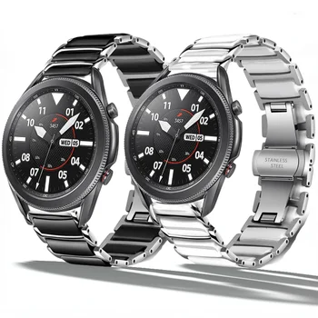 20мм 22мм Керамический Ремешок Для Samsung Galaxy Watch4 5 6 Classic Huawei watch GT2/3 Pro Роскошный браслет-цепочка Для Amazfit GTR