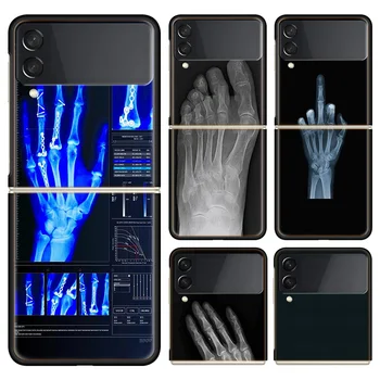 Autumu X ray Кости Руки Чехол Для Телефона Samsung Galaxy Z Flip 5 Flip 4 3 5G Funda Black Coque Жесткий ПК Роскошный Чехол Z Flip 5 Case