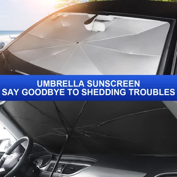 Солнцезащитный козырек на лобовое стекло автомобиля Складной зонт от солнца в салоне автомобиля Титановый Серебристый Солнцезащитный козырек от ультрафиолета