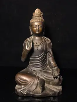 Старая медная статуя Будды Богини милосердия, бесплатная доставка