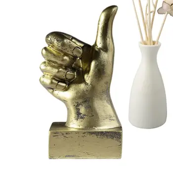 Ручной знак мира, Статуэтки рук, украшения для спальни из смолы, Декоративное Креативное украшение для рабочего стола в стиле ретро для общежития