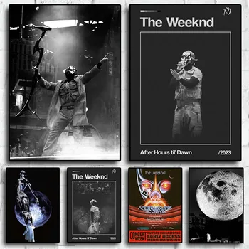 Популярный хип-хоп рэпер The Weeknd Последний музыкальный альбом Концерт После работы до рассвета Плакат Украшение дома Современная настенная печать Искусство