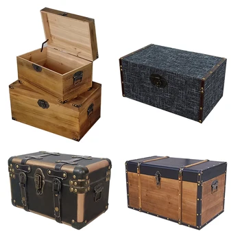 Ящик Для хранения Коробка для хранения Винтажный орнамент Деревянная коробка Индивидуальный дисплей