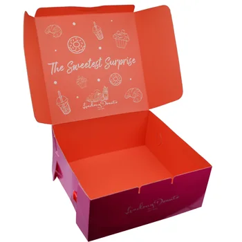 индивидуальный дизайн SENCAI Горячая распродажа Индивидуальная коробка из пищевой бумаги с логотипом для упаковки пончиков