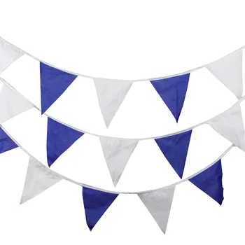 День Рождения Вечеринка в саду Праздничные Флаги Флаги для вечеринок Флаги для вечеринок Садовая Овсянка 17,46 см Великолепный треугольник белого и синего цвета