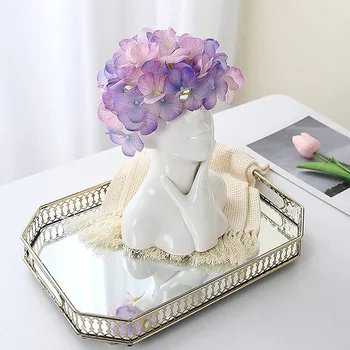 1 шт. Креативная керамическая ваза для лица, современный простой цветочный горшок в скандинавском стиле, подарки для украшения дома в гостиной, спальне