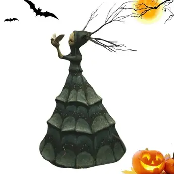 Статуэтка ведьмы на Хэллоуин из смолы, Страшные украшения ведьмы из кошмаров, прочная Статуэтка из смолы на Хэллоуин для украшения книжных полок, домашнего декора