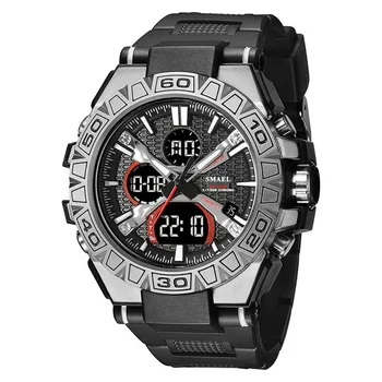 Новые кварцевые часы для мужчин, модные водонепроницаемые Мужские цифровые часы 50 м, светодиодные часы, военные Спортивные Мужские часы с двойным дисплеем, Reloj Hombre