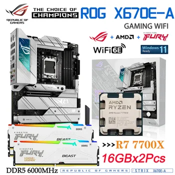Комплект материнской платы Socket AM5 ASUS ROG STRIX X670E-A GAMING WIFI DDR5 USB 3.2 Gen 2.5 GbE LAN С поддержкой процессора AMD Ryzen серии 7000