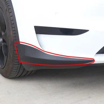 2ШТ Для Tesla модель Y 2023-2017 Противоударная прокладка на переднем бампере из ТПЭ Защитные чехлы для передних угловых губ Внешние аксессуары