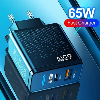 Зарядное Устройство GaN USB C Charger Quick Charge 3.0 PD Type C Телефонный Адаптер Для iPhone 14 iPad Huawei Samsung Fast Wall Charge