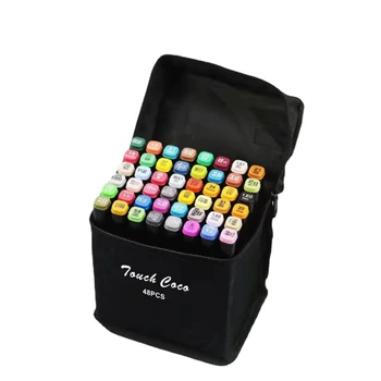 Многоцветная масляная живопись с двойной головкой, акварель, черный пластиковый фломастер, сумка для студенческих инструментов для рисования