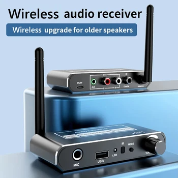 Bluetooth 5.2 Аудиоприемник DAC Коаксиальный Цифроаналоговый Преобразователь 3,5 мм AUX RCA Микрофон U-Дисковый Разъем Стерео Беспроводной Адаптер Новый