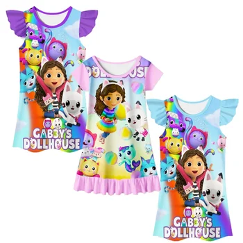 Летняя игра Gabby's Dollhouse/ Детская Одежда Для девочек, Ночные рубашки Для девочек, Детские Платья, Пижамы, Модная Ночная рубашка, Платье