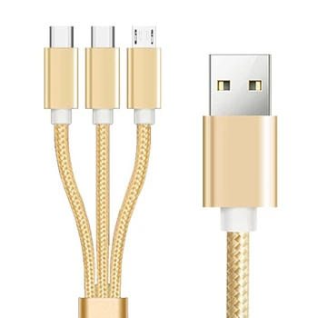 Мультикабель для зарядки Мульти USB кабель с нейлоновой оплеткой 3 в 1 Несколько