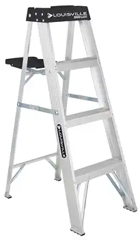 Louisville Ladder 4-дюймовая алюминиевая стремянка, грузоподъемность 250 фунтов, W-2112-04S
