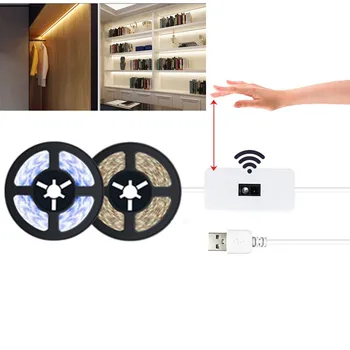 Сенсорная подсветка телевизора, светодиодная лента для кухни, Водонепроницаемый диодный светильник, размахивающий руками, ВКЛЮЧЕНИЕ-выключение USB-ночника, лампы для шкафа постоянного тока 5 В